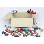 Quantity of vintage play worn diecast models to include Dinky, Matchbox, Corgi etc