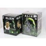 Two boxed Palisades Alien busts to include Facehugger Micro Slut and Alien Alien:Special Edition