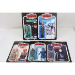 Star Wars - Five carded Kenner Empire Strikes Back figures in reproduction packaging to include Star