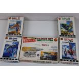 Five boxed, unbuilt and complete Imai Thunderbirds plastic model kits to include Rescue Set,