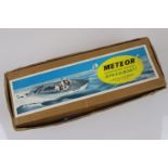 Boxed Sutcliffe Meteor Clockwork Speedboat, with key, appearing gd overall
