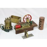 Group of mid 20th C steam engine parts and accessories (5 items in total)