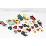 Group of mid 20th C play worn diecast models to include Dinky 170 Ford Sedan, Dinky 132 Packard,