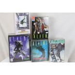 Five boxed Alien / Aliens model kits to include GEO Metric Design Aliens Alien Warrior 1/8 vinyl