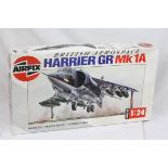 Boxed Airfix 1:24 Series 18 British Aerospace Harrier GR Mk 1A plastic model kit, unchecked but