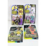 Four carded Kenner Batman figures to include 2 x Legends of Batman (Viking & The Riddler), and 2 x