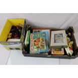 Quantity of mixed toys to include boxed jigsaw puzzles, plastic cars, Illco Mickey Mouse, wooden