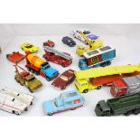 Collection of mid 20th C onwards play worn diecast models to include Dinky, Matchbox, and Corgi