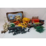 Mixed group of toys to include Britains New Holland TR85 in yellow, boxed Bakelite View Master,