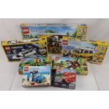 Seven boxed Lego Creator sets to include 31052, 31079, 31066, 40252, 40220, 31031 and 31044