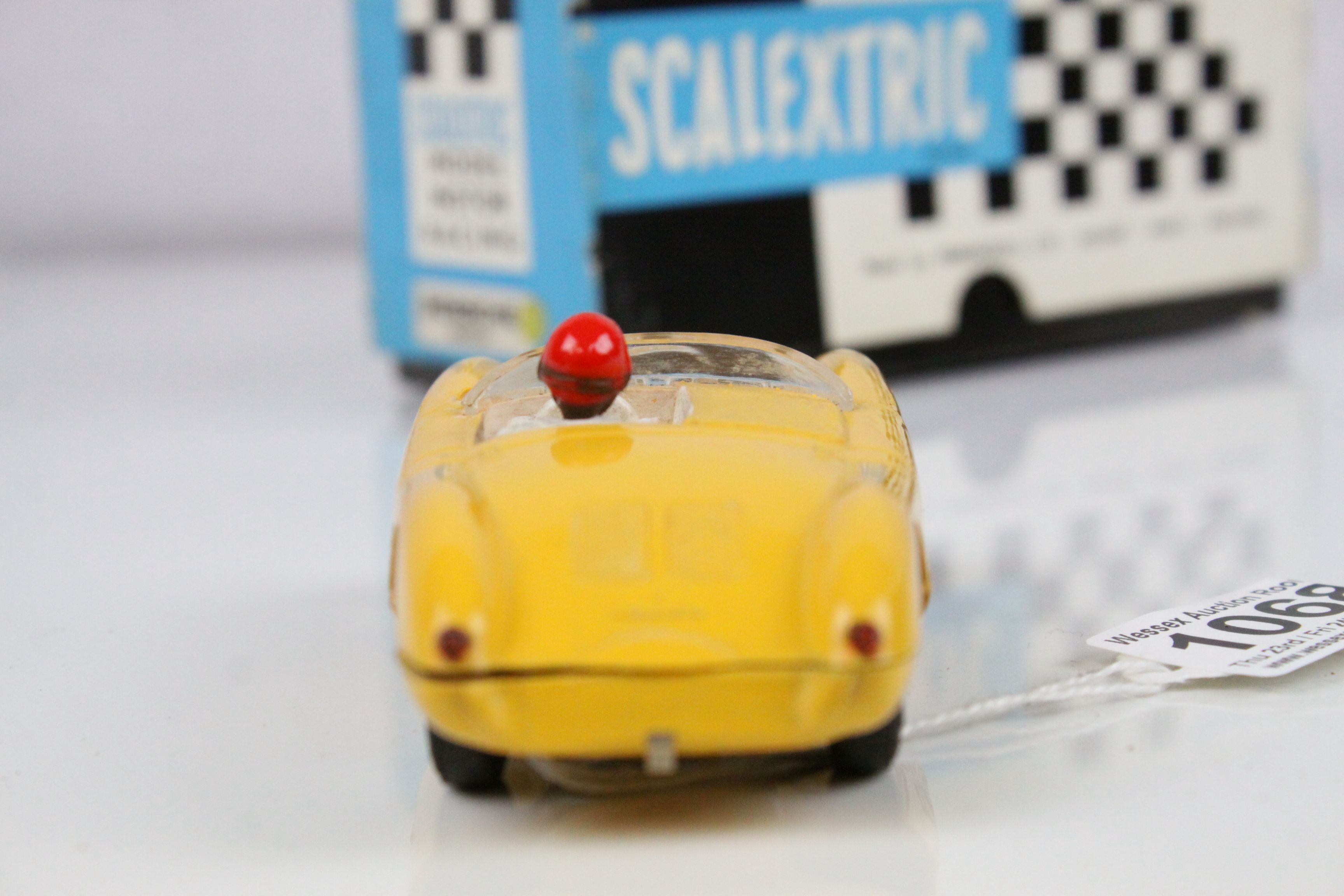 Boxed Triang Scalextric MM C61 Porsche slot car in yellow, driver with red helmet, race number 13, - Image 5 of 11