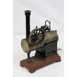 Mid 20th C Stationary Steam Engine, unmarked, 15 x 8cm base