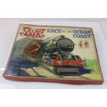 Boxed Chad Valley GWR Race To The Ocean Coast board game with 3 x original locomotives, shaker,