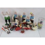 Collection of various plastic Wallace & Gromit figures plus a box of soft toys to include Honey