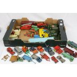44 Mid 20th C Dinky diecast models to include commercial, military, farming and road, play worn