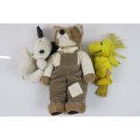 United Feature Syndicates Snoopy and Peanuts soft toys plus a contemporary Little Folk soft toy made