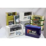 9 boxed diecast model vehicles to include Oxford The Land Rover Transporter, Trailer & 8 x Series