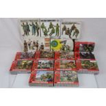 16 Boxed plastic military figures sets to include Tamiya x 3 (US Armoured Troops, German Soldiers