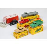 Five boxed Dinky Dublo diecast models to include No.066 Bedford Flat Truck in grey, No.064 Austin