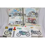 Nine boxed Protar plastic Motorcycle model kits to include 118 Moto BMW, 115 Moto Yamaha, 122 Moto