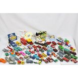 Collection of over 70 play worn diecast models from the 60s/70s to include Corgi, Matchbox, Dinky,