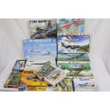 14 boxed aviation model kits to include 4 x Matchbox 1:72 featuring Hawker Fury (box only), Westland