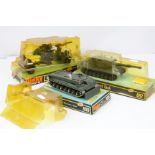 Three boxed Dinky diecast military models to include 692 Leopard Tank, 699 Leopard Recovery Tank and