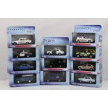 11 Boxed Lledo 1:43 Police Vanguards diecast models, no duplication, all vg