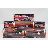 Three boxed NHRA Top Fuel Gear Dragster slot cars to include No 37 Copart, No 35 US Army and No 38