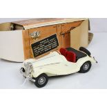 Boxed V Models electric self contained MG Series TF plastic model in white, play worn with damaged