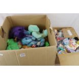 Large quantity of contemporary soft toys to include Ty Beanies plus a collection of bagged and