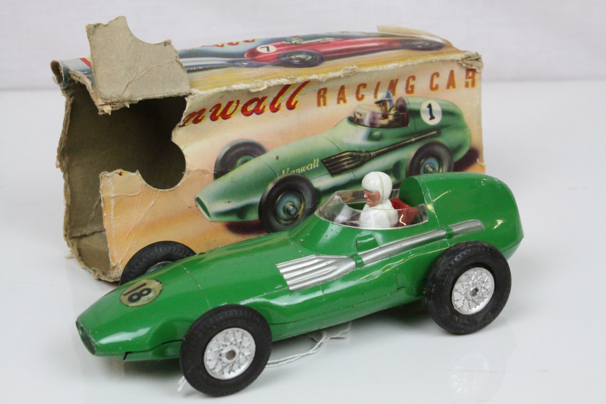 Mettoy Vanwall diecast model with plastic driver and tyres, marked to underside 'The Famous