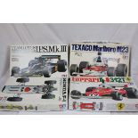 Four boxed 1:12 Tamiya plastic model kits to includeBS1211 Honda F1, 1219 Ferrari 312T, BS1216