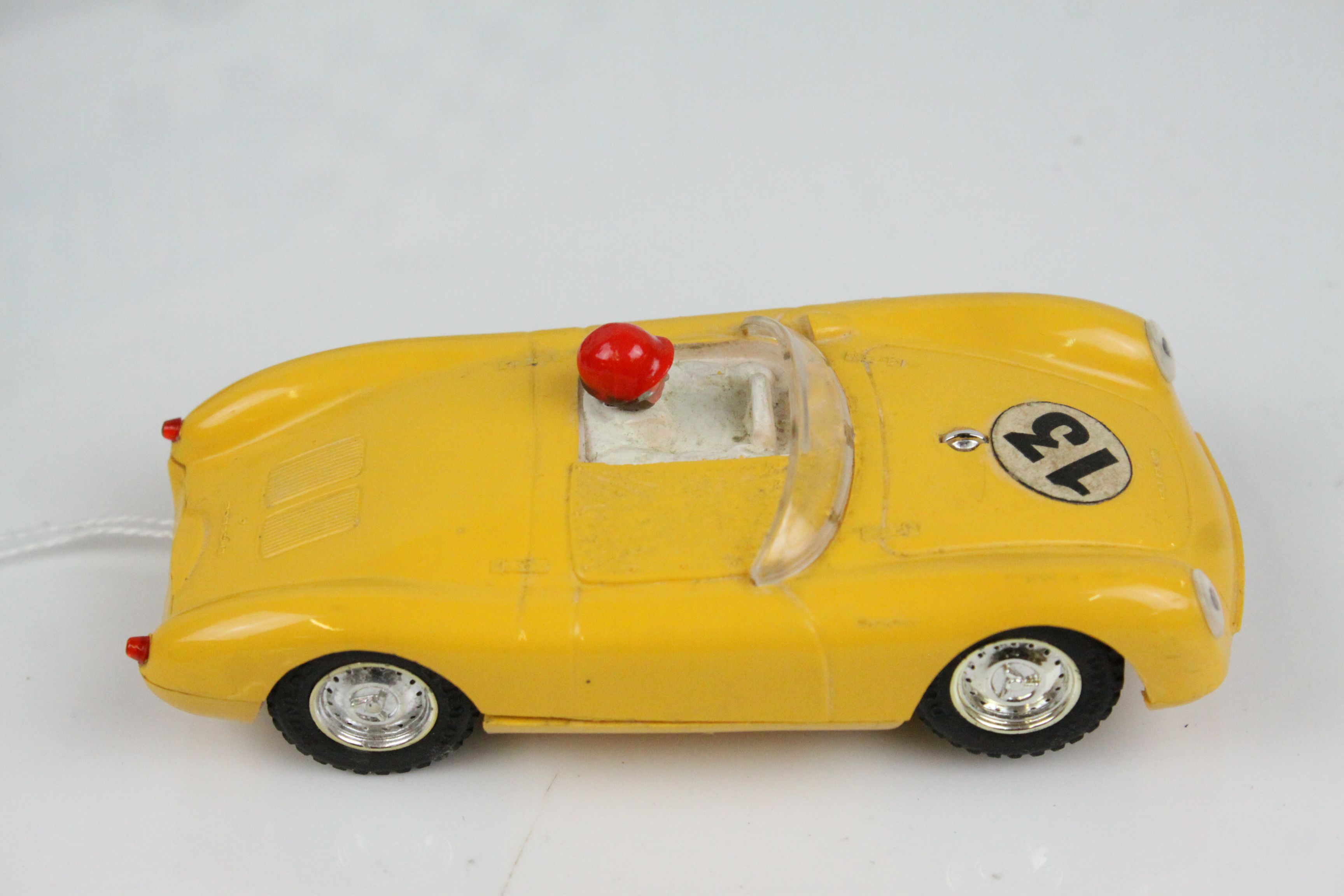 Boxed Triang Scalextric MM C61 Porsche slot car in yellow, driver with red helmet, race number 13, - Image 3 of 11