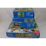 Four boxed Playmobil sets to include City Life 9453 Furnished School Building, Family Fun 9423