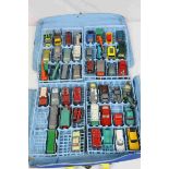 46 Original play worn Matchbox Lesney diecast models contained within a carry case (case poor)