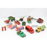 12 Mid 20th C diecast, tin plate and plastic models to include Minic, Dinky, Mettoy and 3 x boxed