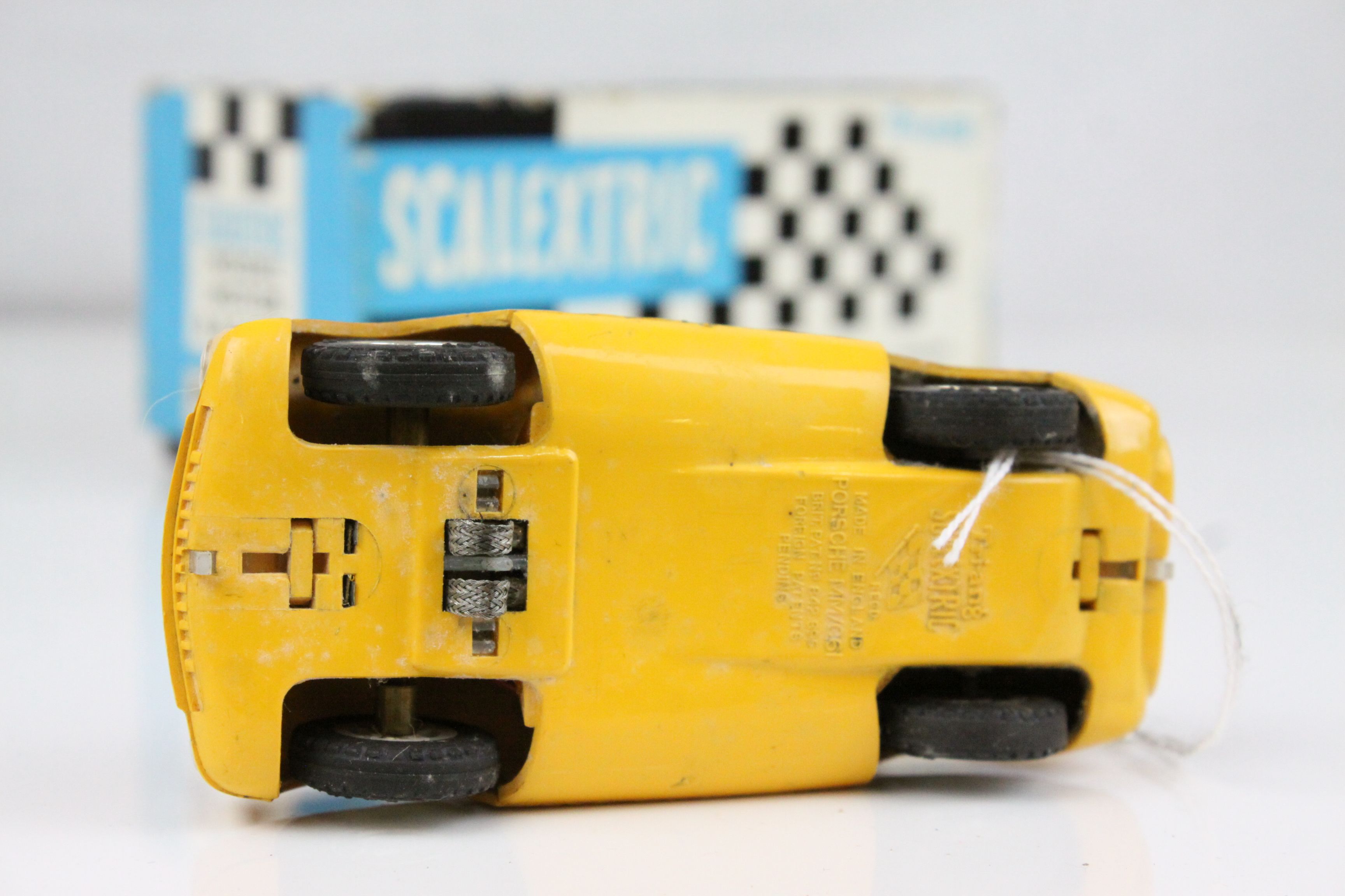 Boxed Triang Scalextric MM C61 Porsche slot car in yellow, driver with red helmet, race number 13, - Image 6 of 11