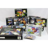 Retro Gaming - 11 Boxed Nintendo 64 N64 games to include ISS64, Turok 2, Shadow Man, Wave Race,