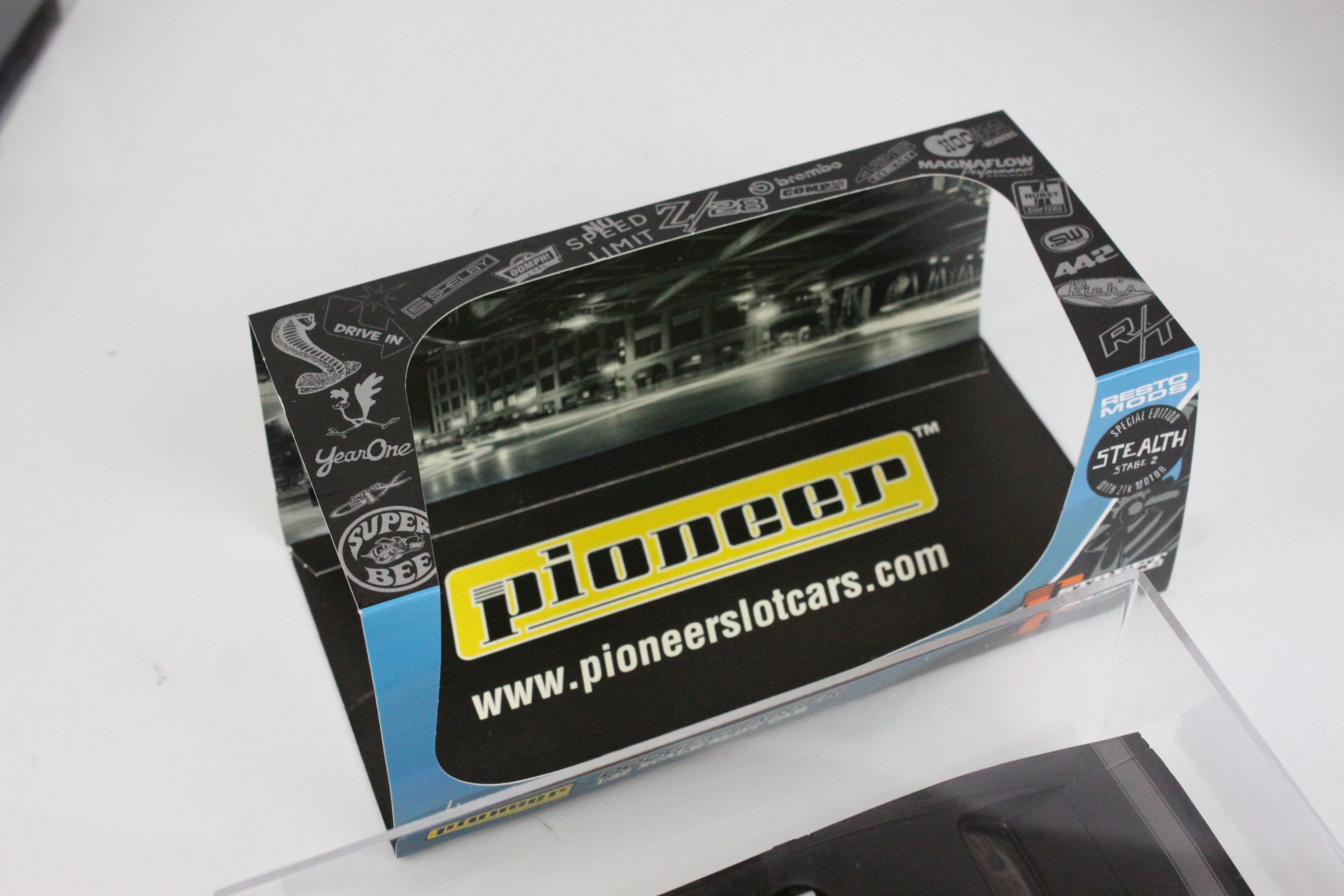 Four cased slot cars to include Special Edn Pioneer Street Muscles Dodge Charger, Revell Jaguar E- - Image 12 of 36