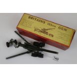 Boxed Britains No 2064 155mm Gun, play worn, with 5 x shells and instructions, tatty box