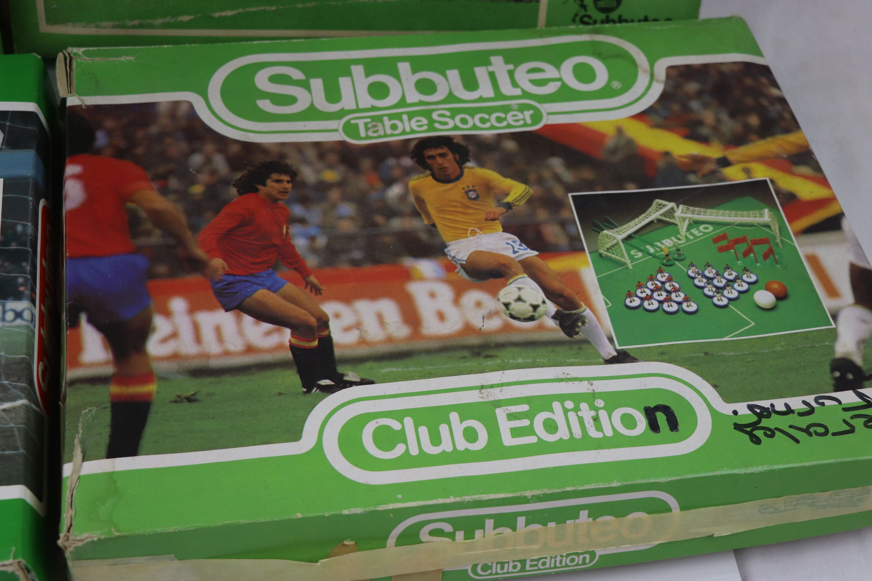 Four 1970s/80s boxed Subbuteo starter sets, all play worn with some damage - Image 5 of 6