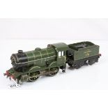 Hornby O gauge clockwork 0-4-0 Southern 179 locomotive with tender and key, good play worn condition