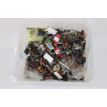 Quantity of metal and plastic figures featuring various armies, mythical figures, horseback etc,