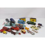 Collection of 17 play worn diecast models to include Dinky, Crescent, Matchbox Lesney etc