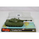 Boxed Dinky 683 Chieftain Tank diecast model, diecast vg, gd box and box window, with 6 x missiles