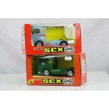 Two boxed Matchbox SCX slot cars to include 83840.20 Mercedes Truck ESSO and 83640 Mercedes Truck