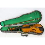 Vintage Cased Violin and Bow
