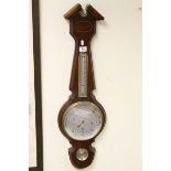 Milford Guild Georgian Style Wheel Barometer / Thermometer, 90cms high
