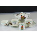 Art Deco Child's Ceramic ' Corona ' Part Tea Set decorated with a Nursery Rhyme and Children's